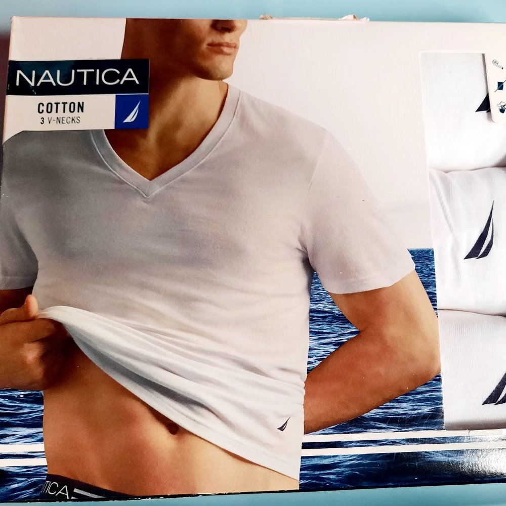Nautica 3 packs V -neck short sleeves t - shirts